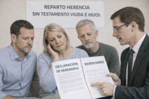 Reparto herencia sin testamento viuda e hijos