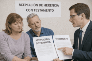 aceptación de herencia con testamento