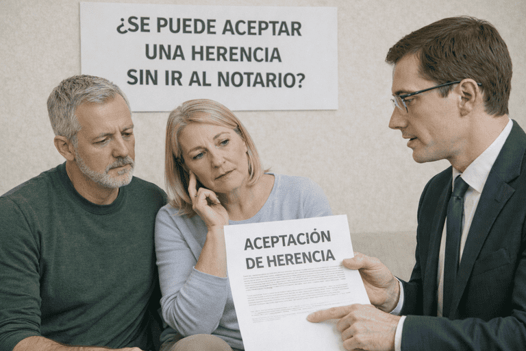 se puede aceptar una herencia sin ir al notario