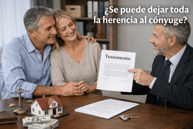 se puede dejar toda la herencia al cónyuge