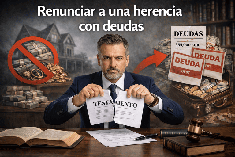 renunciar a una herencia con deudas