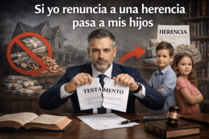 si yo renuncio a una herencia pasa a mis hijos