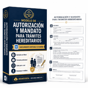 Modelo de autorizacion y mandato para trámites hereditarios