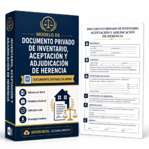 Modelo de documento privado de inventario, aceptacion y adjudicacion de herencia