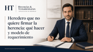 Heredero que no quiere firmar la herencia qué hacer y modelo de requerimiento