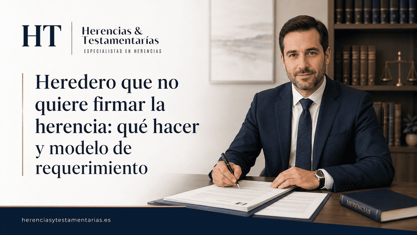 Heredero que no quiere firmar la herencia qué hacer y modelo de requerimiento