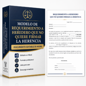 MODELO DE REQUERIMIENTO A HEREDERO QUE NO QUIERE FIRMAR LA HERENCIA