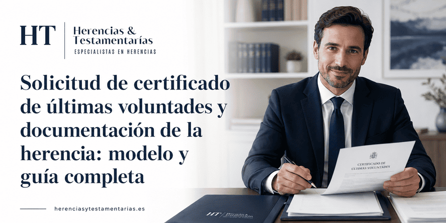 Solicitud de certificado de últimas voluntades y documentación de la herencia modelo y guía completa